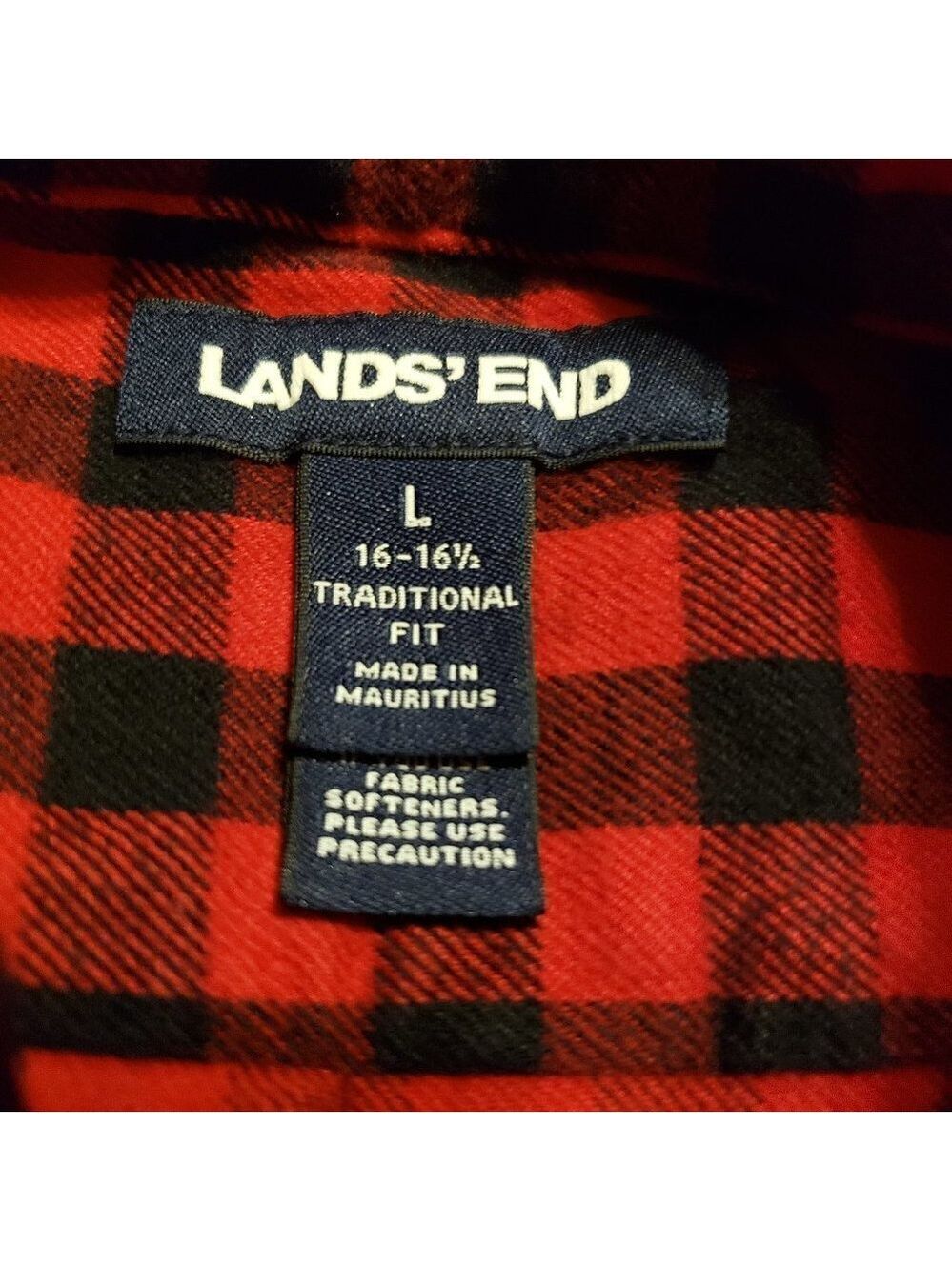 Men's Lands' End Traditional-Fit Buffalo Plaid Flannel Shirt